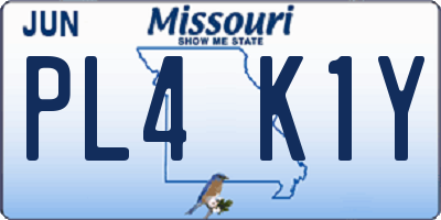 MO license plate PL4K1Y
