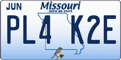 MO license plate PL4K2E