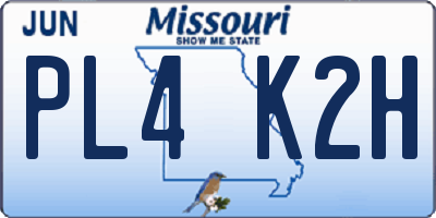 MO license plate PL4K2H