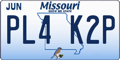 MO license plate PL4K2P