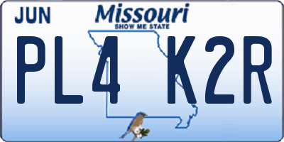 MO license plate PL4K2R