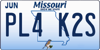 MO license plate PL4K2S