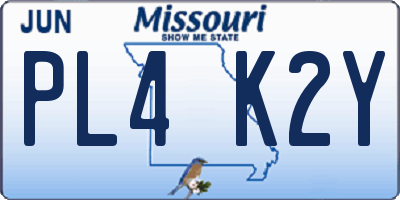 MO license plate PL4K2Y