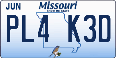 MO license plate PL4K3D