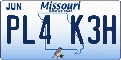 MO license plate PL4K3H