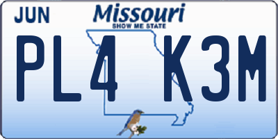 MO license plate PL4K3M