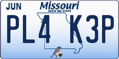 MO license plate PL4K3P