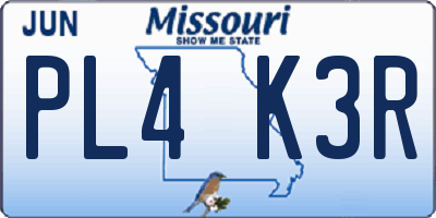 MO license plate PL4K3R