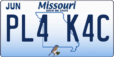 MO license plate PL4K4C