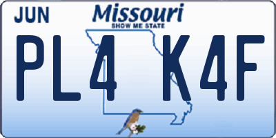 MO license plate PL4K4F