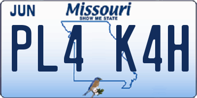 MO license plate PL4K4H