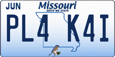 MO license plate PL4K4I