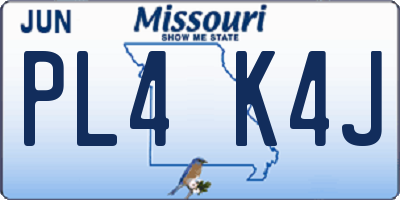 MO license plate PL4K4J