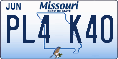 MO license plate PL4K4O