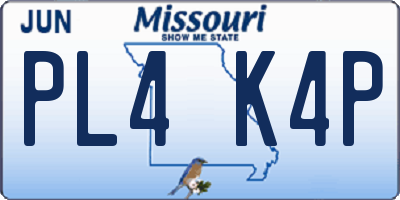 MO license plate PL4K4P