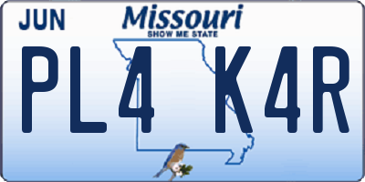 MO license plate PL4K4R