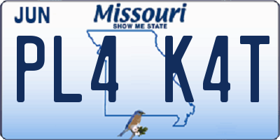 MO license plate PL4K4T