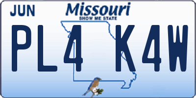 MO license plate PL4K4W