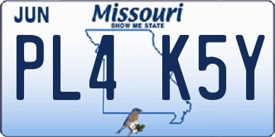 MO license plate PL4K5Y