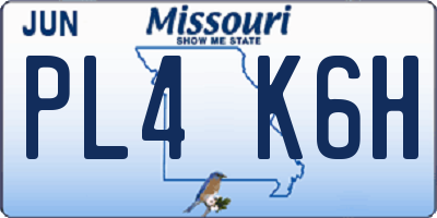 MO license plate PL4K6H