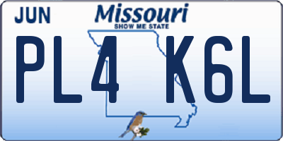 MO license plate PL4K6L