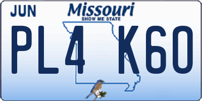 MO license plate PL4K6O