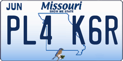 MO license plate PL4K6R