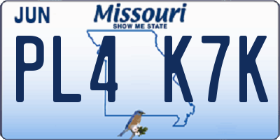 MO license plate PL4K7K