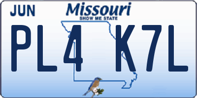 MO license plate PL4K7L
