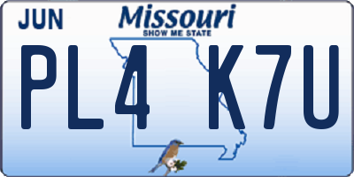 MO license plate PL4K7U