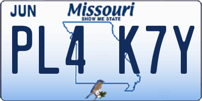 MO license plate PL4K7Y