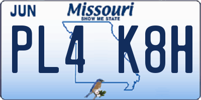MO license plate PL4K8H