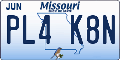 MO license plate PL4K8N