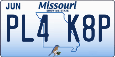 MO license plate PL4K8P