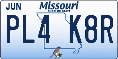 MO license plate PL4K8R