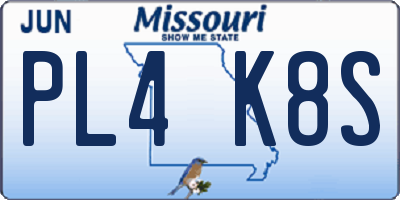 MO license plate PL4K8S