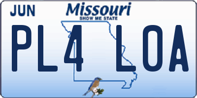 MO license plate PL4L0A