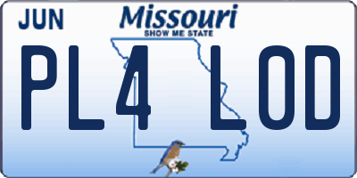 MO license plate PL4L0D