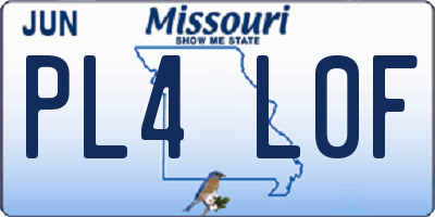 MO license plate PL4L0F