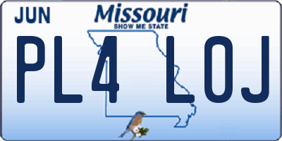 MO license plate PL4L0J