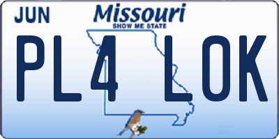 MO license plate PL4L0K