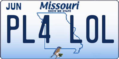 MO license plate PL4L0L