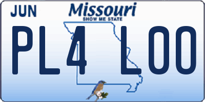 MO license plate PL4L0O