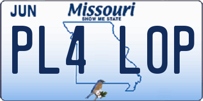 MO license plate PL4L0P