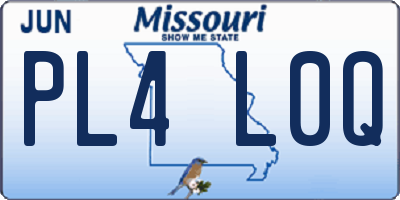 MO license plate PL4L0Q