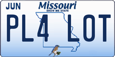 MO license plate PL4L0T