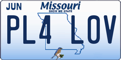 MO license plate PL4L0V