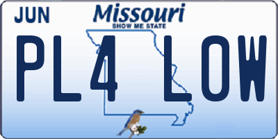 MO license plate PL4L0W