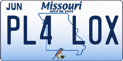 MO license plate PL4L0X