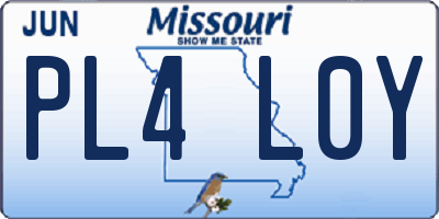 MO license plate PL4L0Y